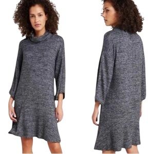Anthropologie Saturday Sunday Cowl Neck Sweater Dress Gray Size M -NWT